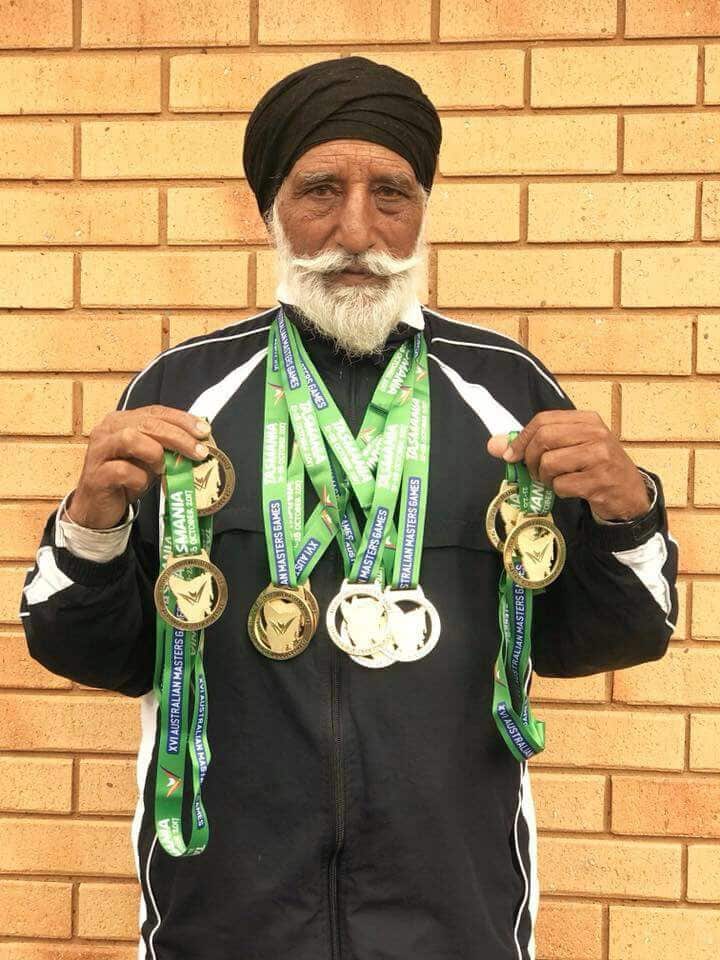 Harbhajan Singh Aulakh, with his golden haul made in Australian Masters Games 2017