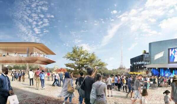 A mock-up concept image of the Apple store.