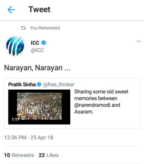 ICC tweet