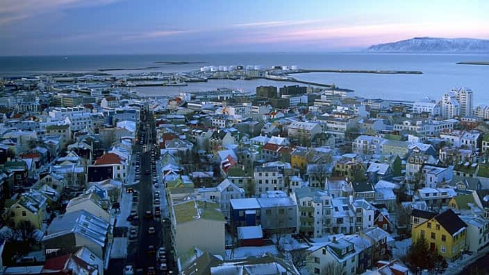 Reykjavík seen from the tower of Hallgrímskirkja