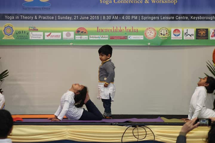 Children as young as 3yrs old demonstrated Yoga at IDY 2015