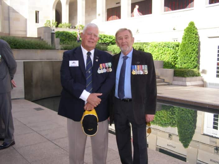 Alex Ilyin (right) with former comrade in arms Don Frohmuller