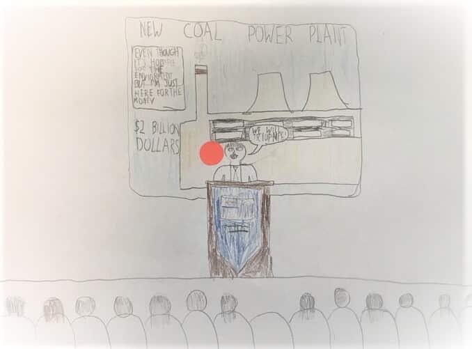 Student drawing about leadership, as part of Claudia Escobar's research.