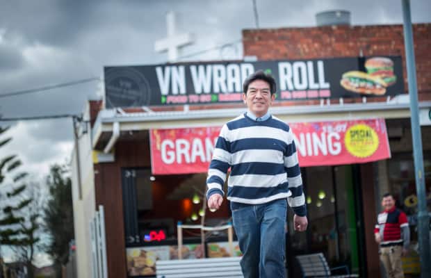 Bao Phan at one of his takeaway food stores in Sunshine West.