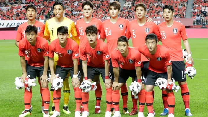 South Korea's national soccer team players
