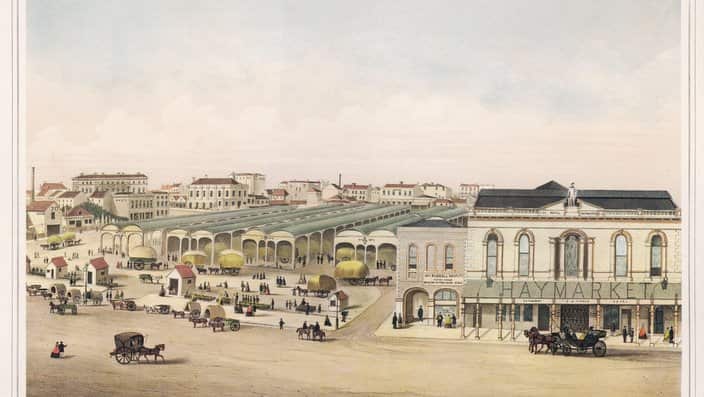 Melbourne:  the Eastern Market        Date: circa 1850