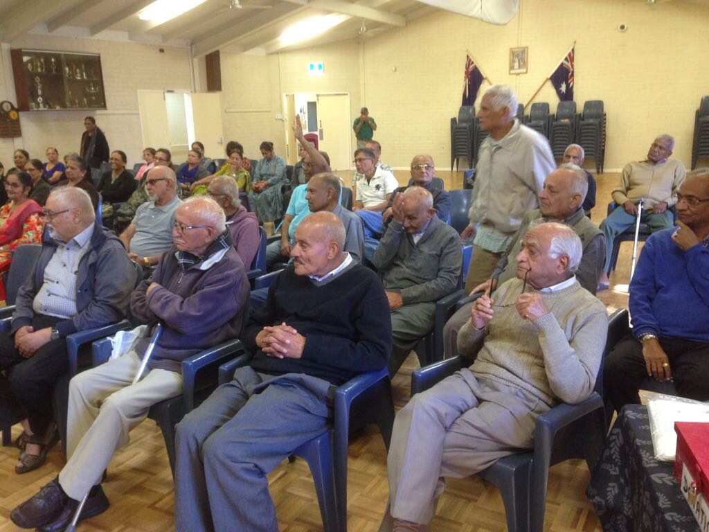 Senior citizens sharing their views on social issues