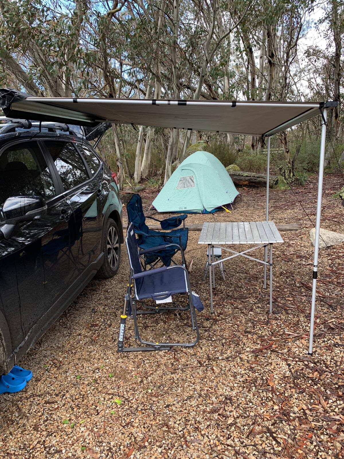 Camping is one of Queenie's favourite pastimes. 