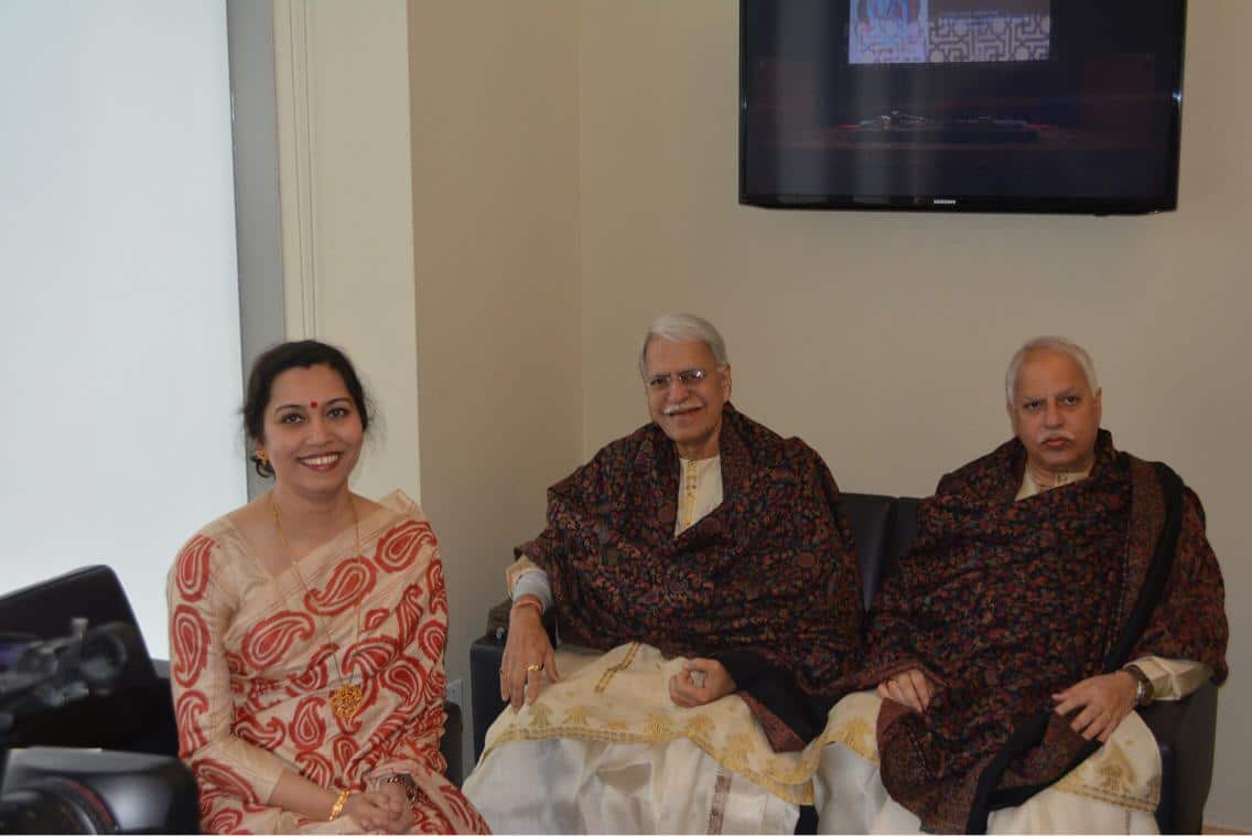 Ms Manoshi Chatterjee with Indian Classical vocalists Pt. Rajan Mishra and Pt. Sajan Mishra