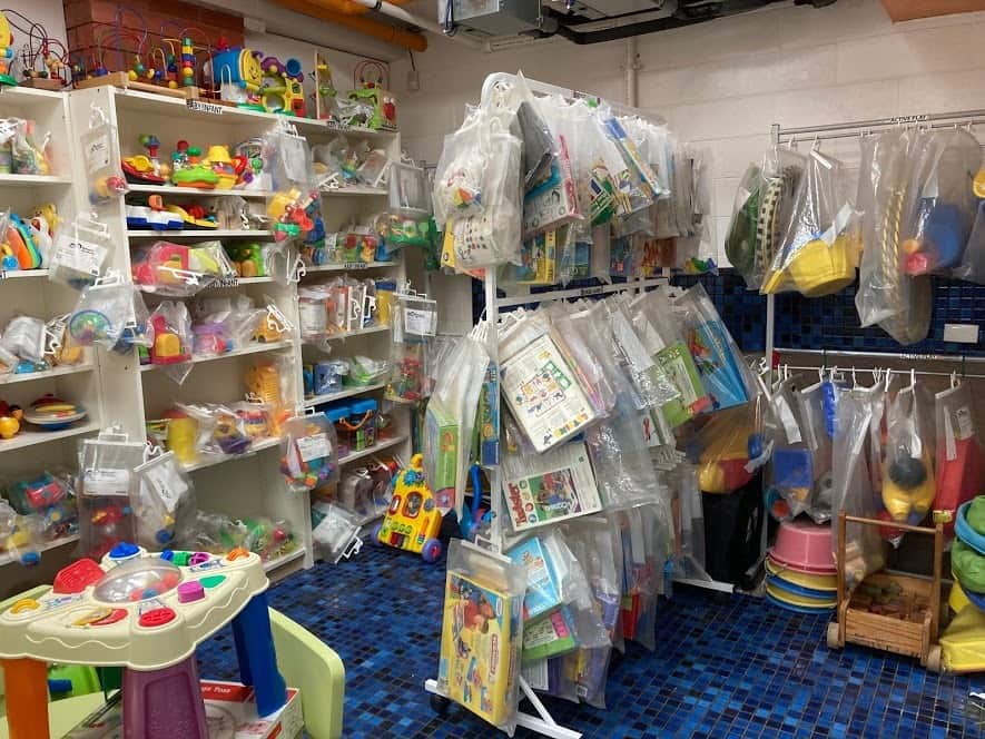 Different toy libraries have different collections of toys.