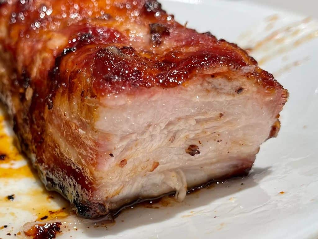 Pork belly is chosen to be the BBQ pork