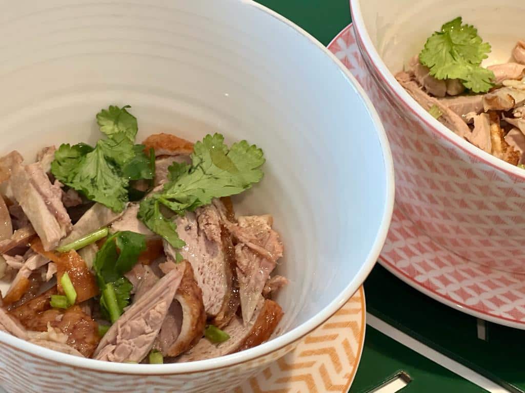Congee with roast duck
