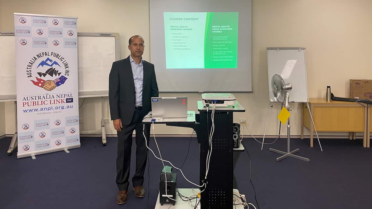 Dr. Bharat Nepal, at the Mental Health First Aid Course conducted by Australia Nepal Public Link on 21 and 22 November 2020 in Kogarah, Sydney