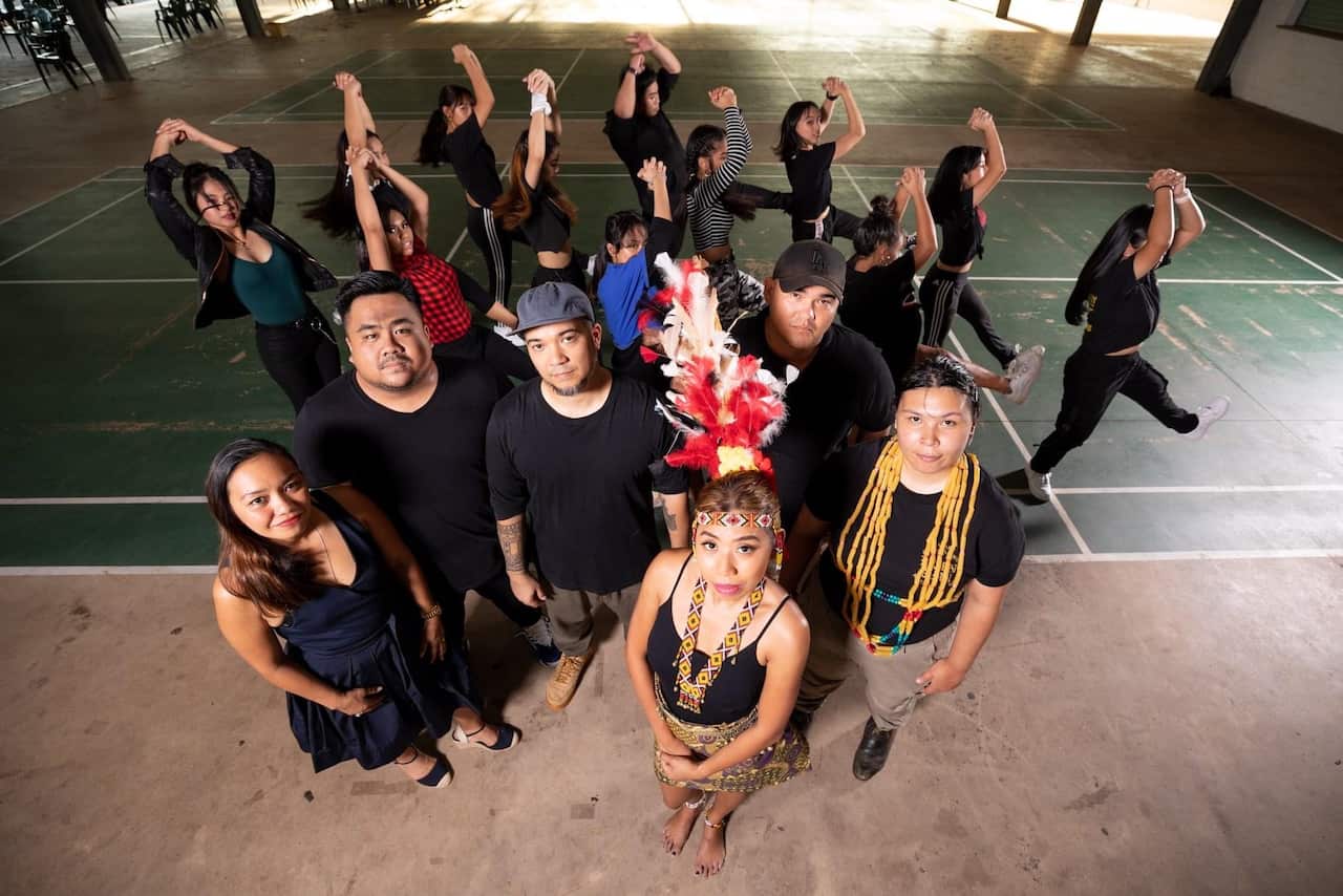 James with fellow artists in Darwin, Northern Territory