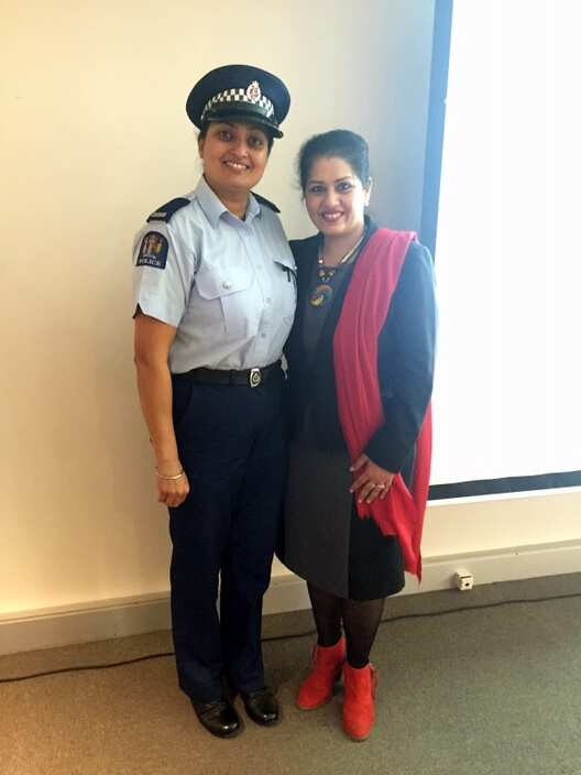 Constable Mandeep Kaur with SBS Punjabi's Manpreet K Singh