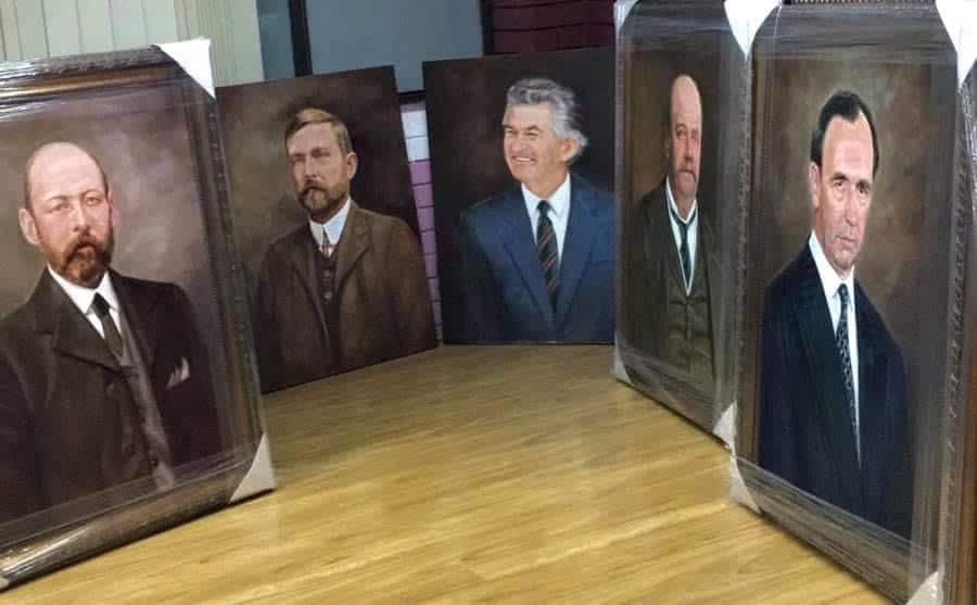 Portraits of five Australian prime ministers