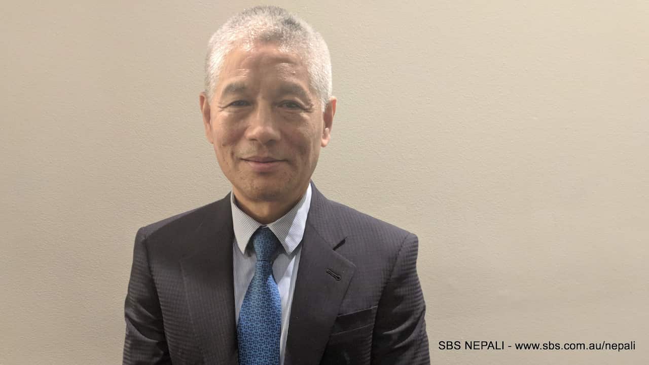 Nepali Australian entrepreneur Shesh Ghale speaking to SBS Nepali.