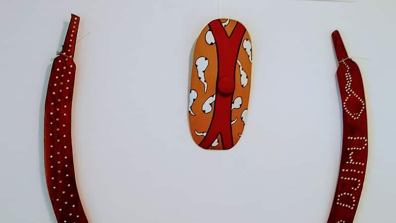 Djiru wooden shield and sword by Leonard Andy