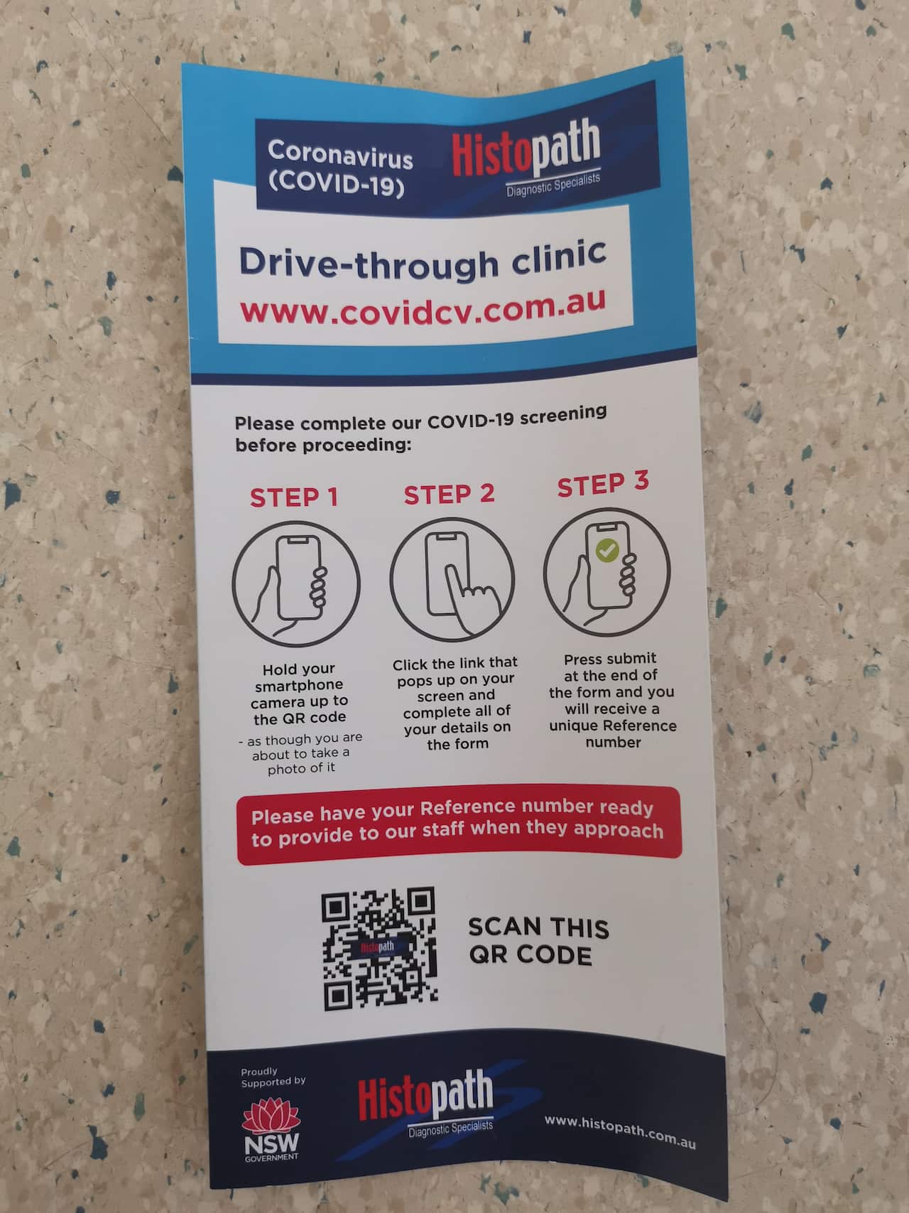 COVID-19 drive-through clinic flyer