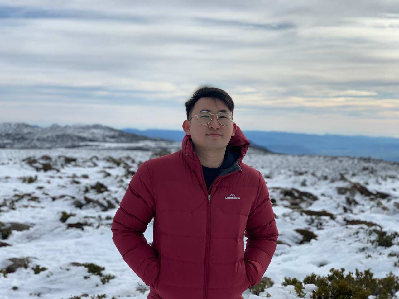 William Harjanto relaxing at Mount Wellington, Hobart, Tasmania, 11 Aug 2020.