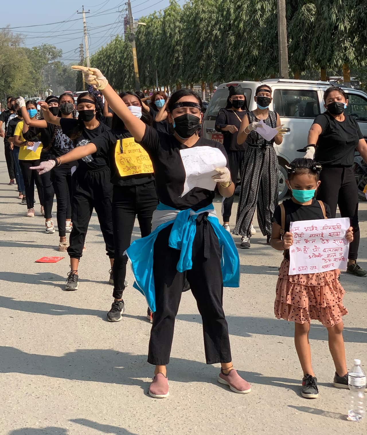 Women protesting against rape in Nepal