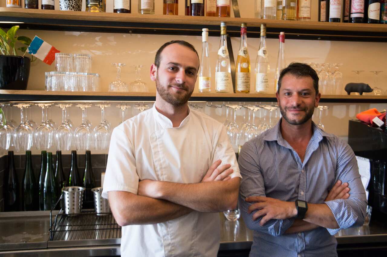 Chef Guillaume Theron and owner Dan Xerri at Resto Bobo