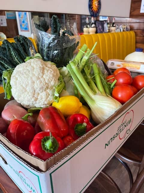 Fruit and vegetables donated by Cafe Terroni