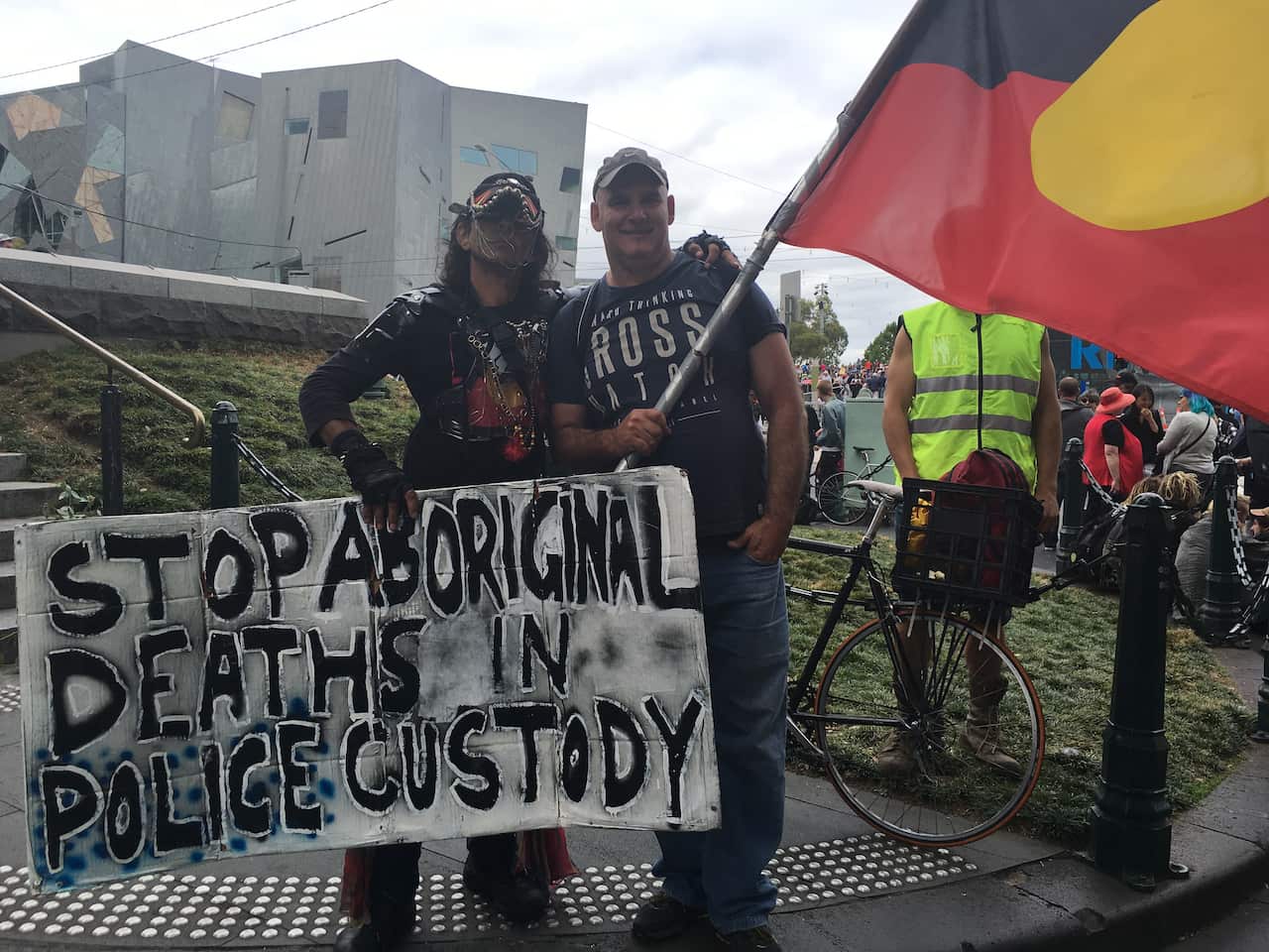 Protesters in Melbourne CBD