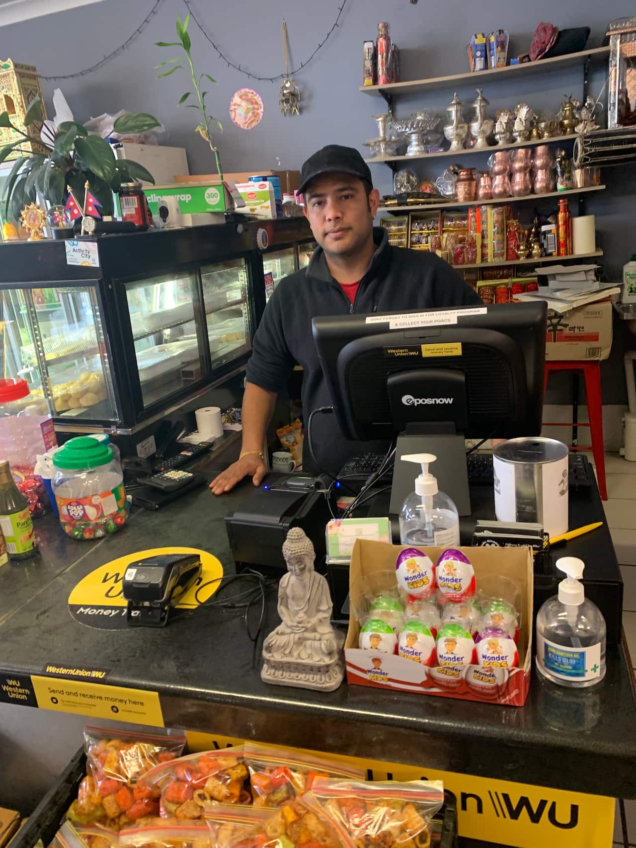 Saroj Khatri in his shop.