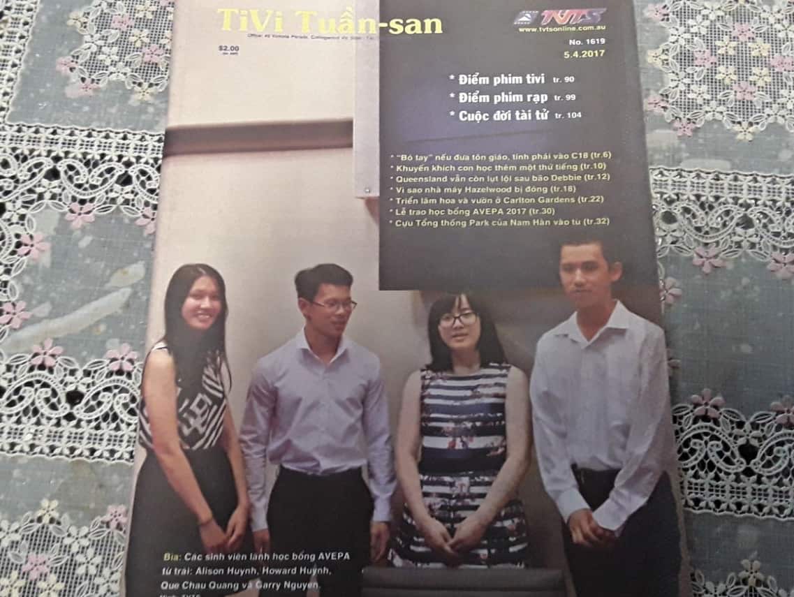 Cháu Quang Quế Châu đạt điểm VCE trên 90 và được học bổng vào trường tuyển