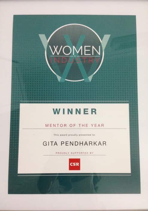 Dr Gita Pendharkar wins 'Mentor of the Year' at Women in Industry Awards 2018