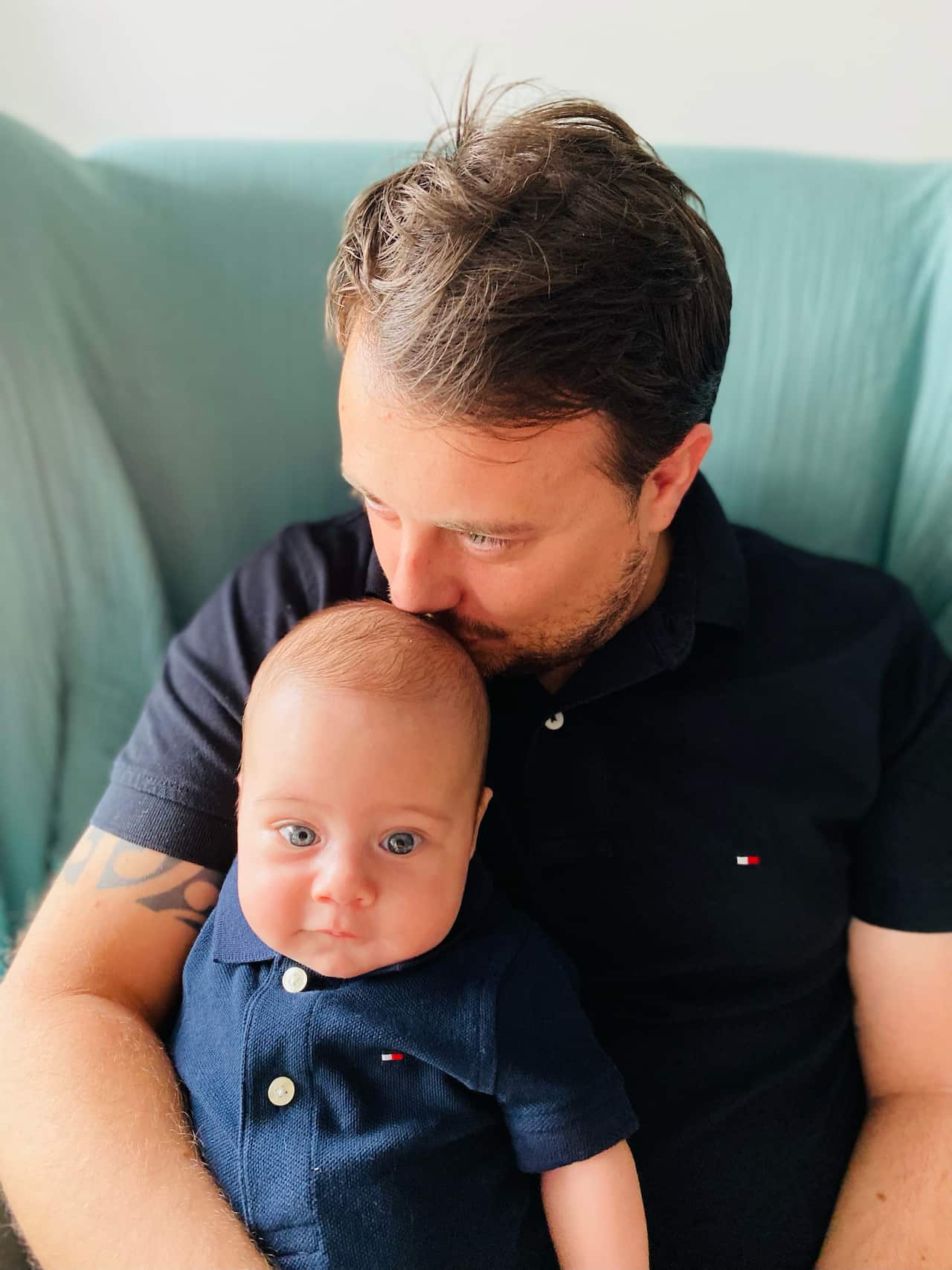 Andrea col piccolo Luca