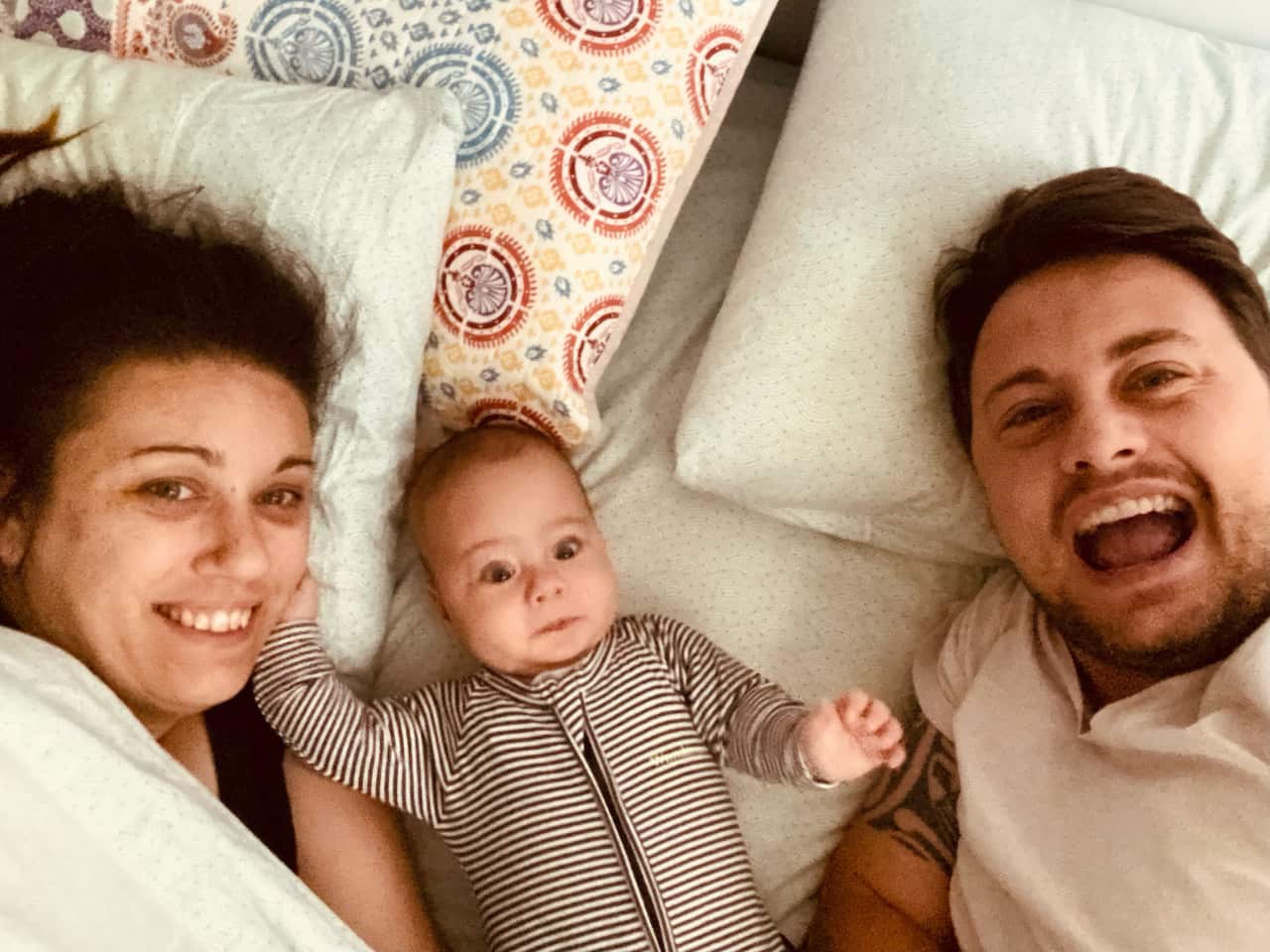 Luca con mamma e papà