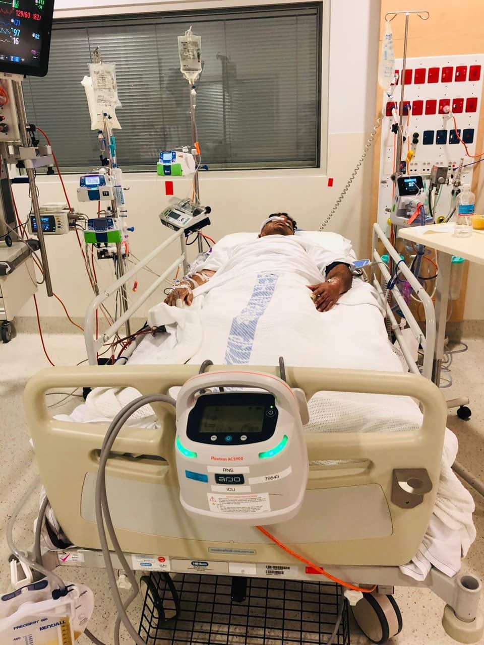 Mr Sahota is admitted at Royal North Shore Hospital in Sydney.