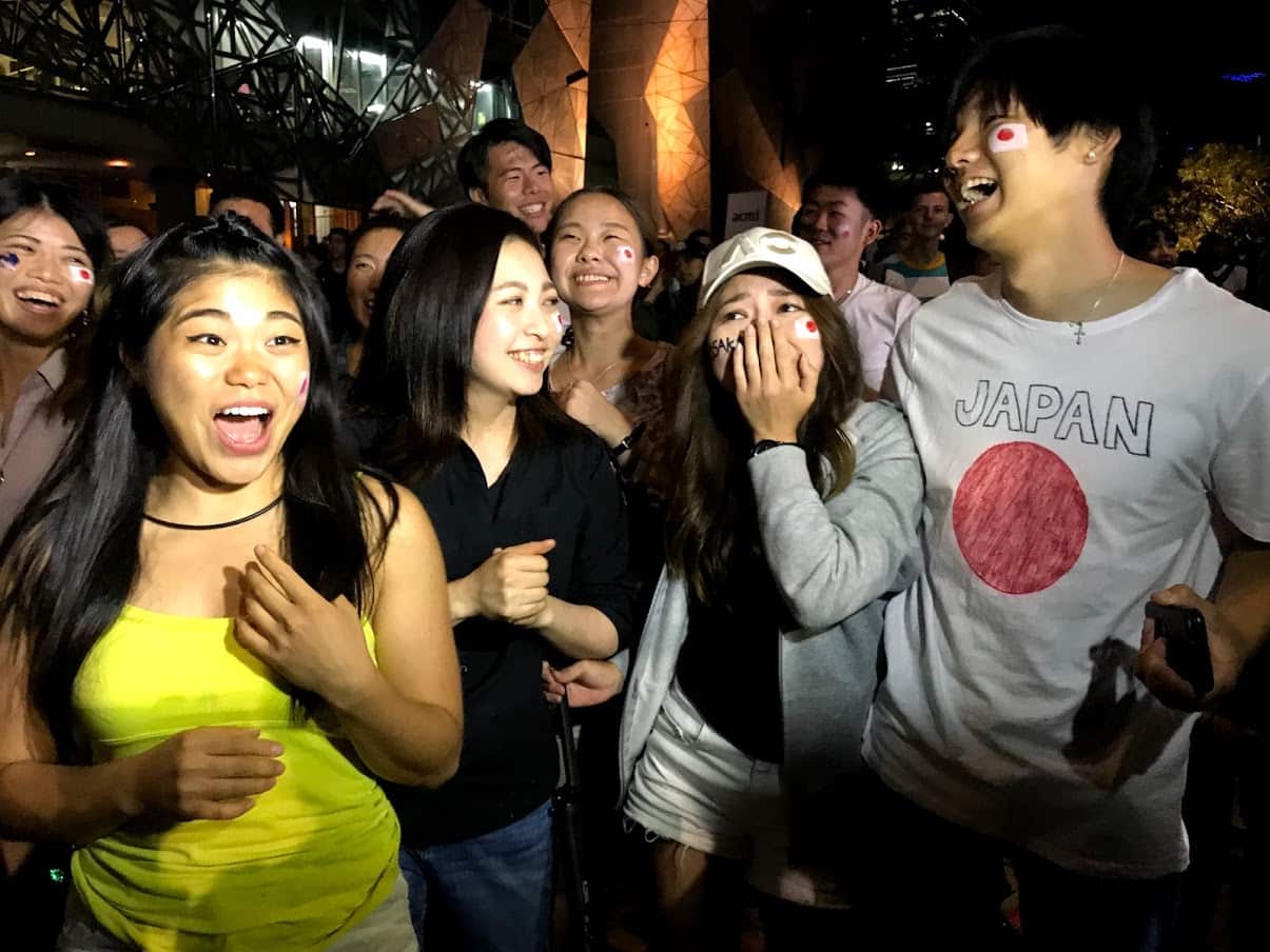 Fans Naomi Osaka Fed Square Melbourne
