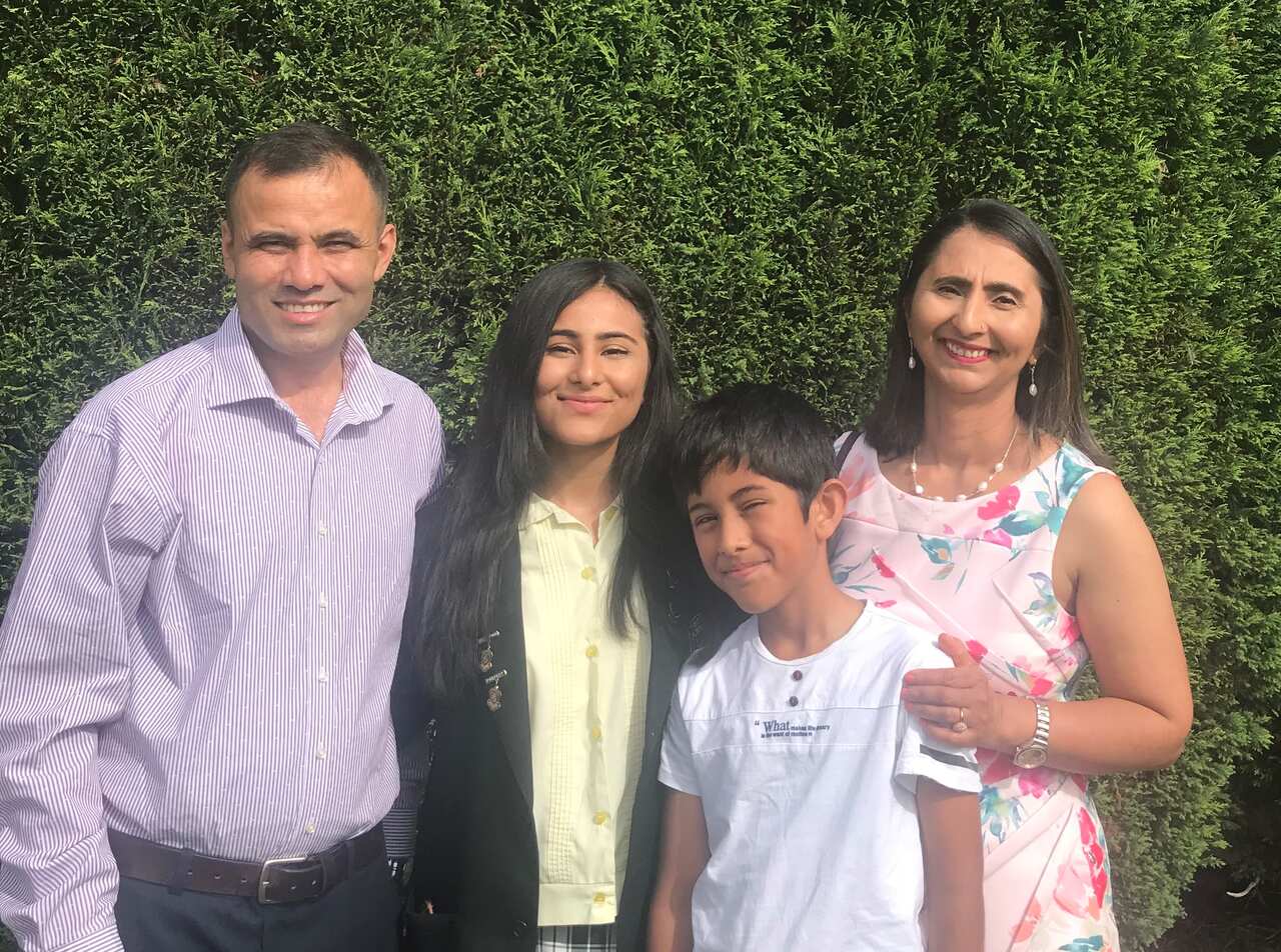 Top HSC Scorer Bishika Ghimire with her family in Sydney, Australia.