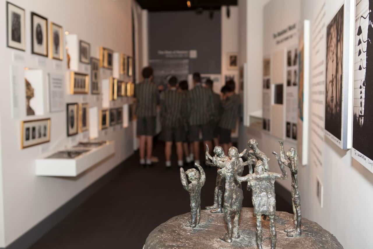 Students get to see numerous original artifacts, but also items made by survivors based on their memories