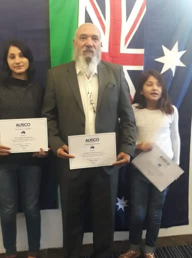 The family after arriving in Australia in 2019.