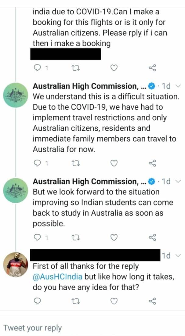 Australian High Commission in India and temporary residents