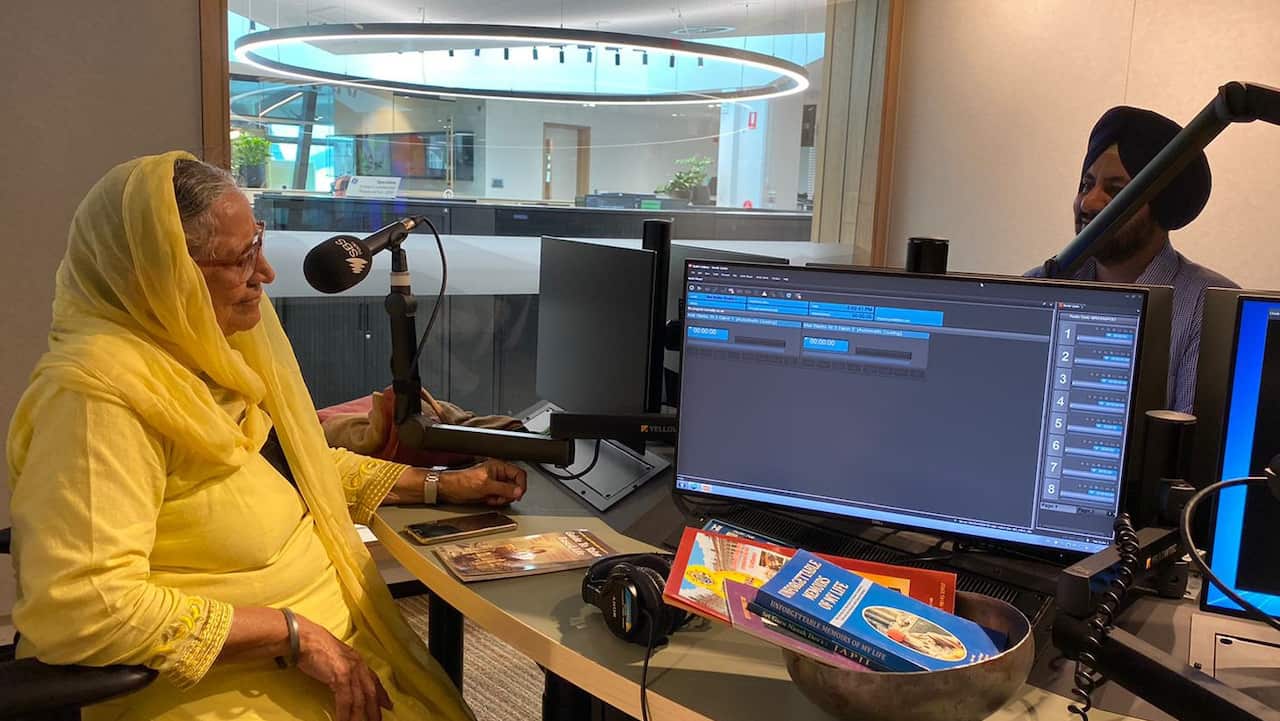 Dr Inderjit Kaur at SBS Studios, Melbourne.  