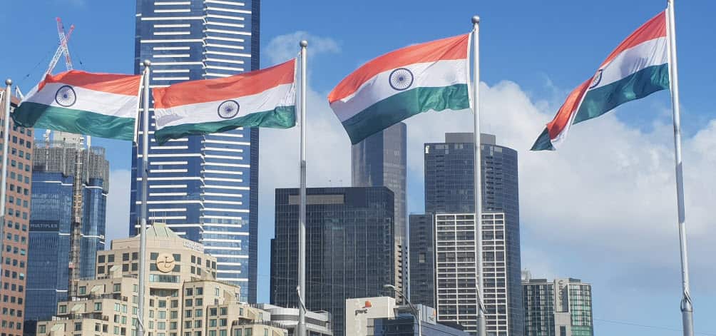Indian flag hoisted at Federation Square in Melbourne