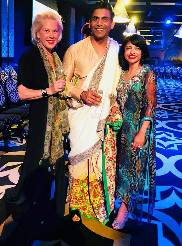 Charlotte Smith with Indranil Halder and Sonia Gandhi