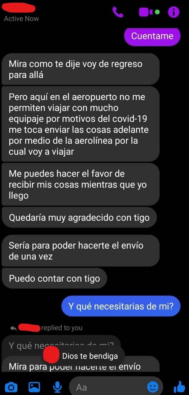 Conversación con estafador