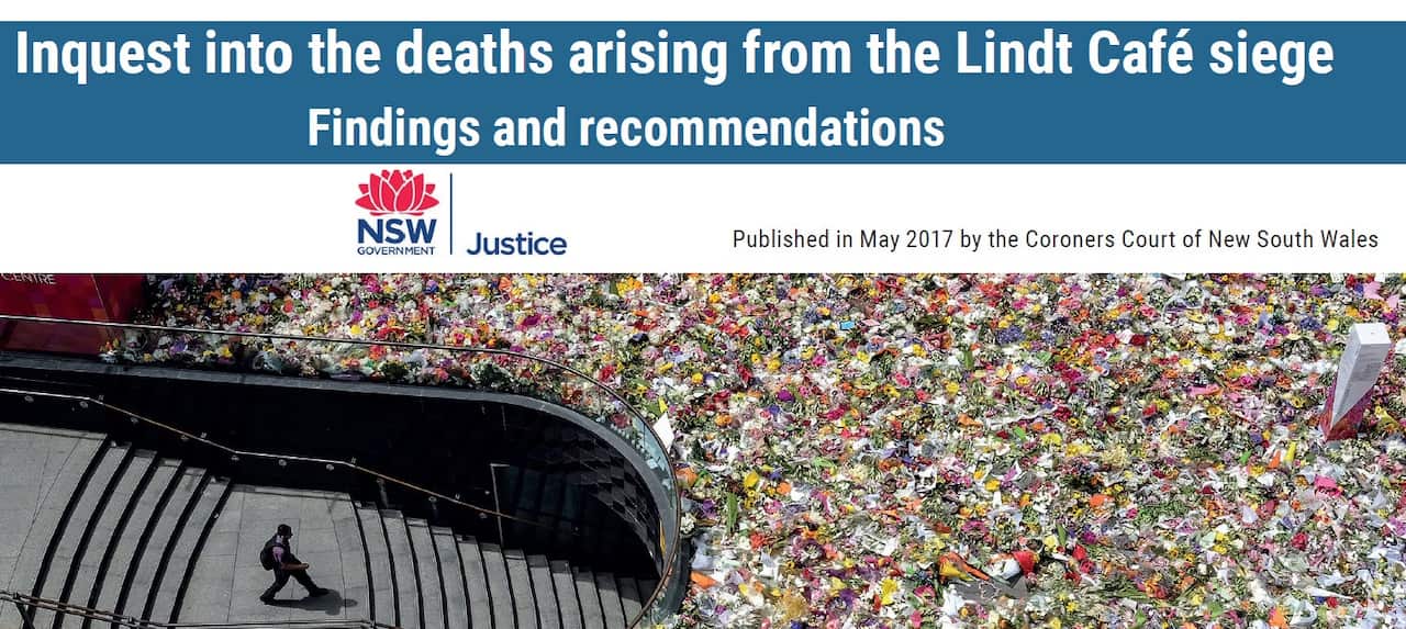 Lindt Cafe siege Inquest. Finding and recommendations