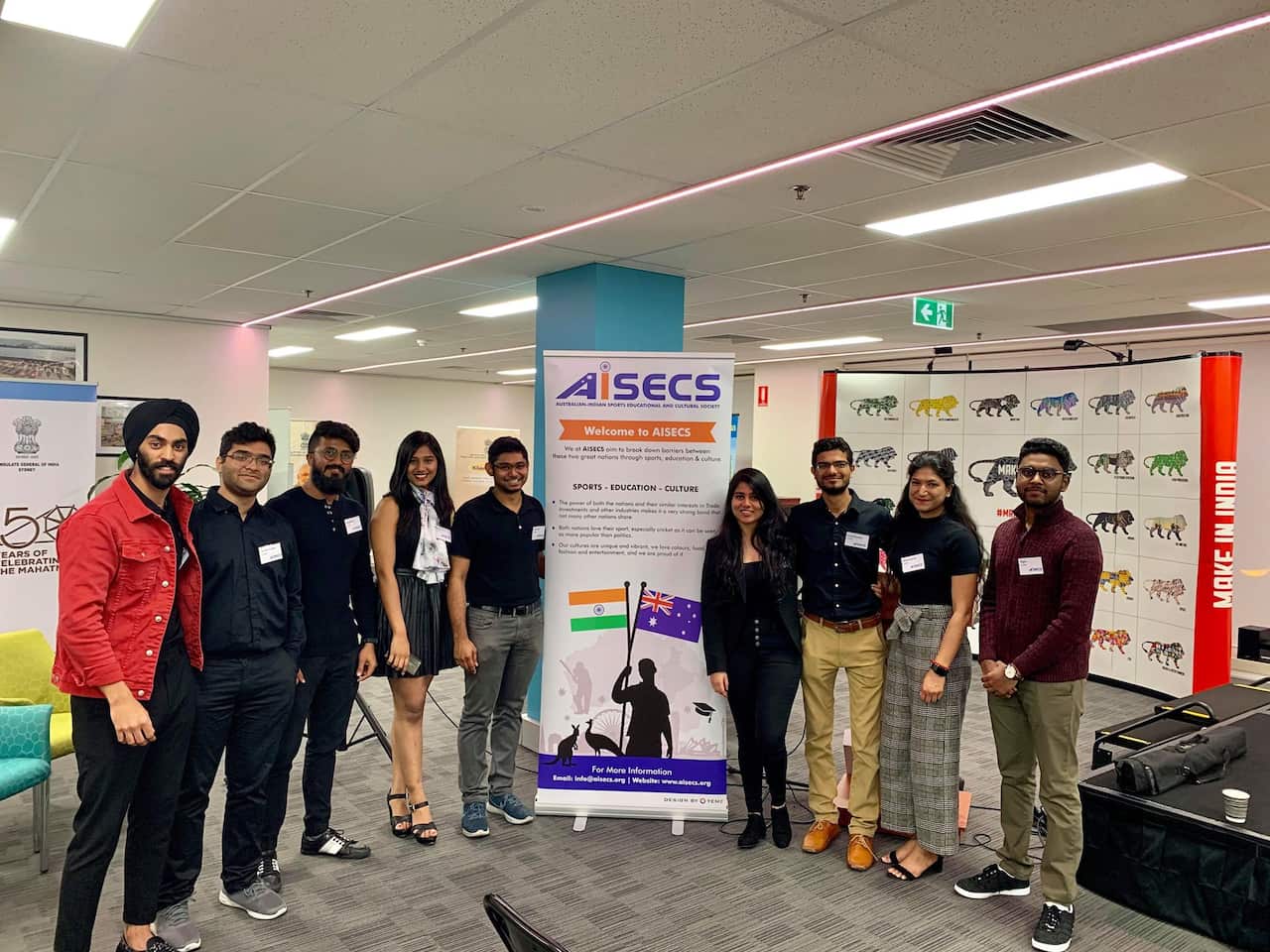 Volunteers at the AISECS event