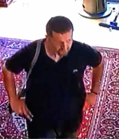 CCTV image alleged thief at Indian Mehfil Restaurant in Ipswich