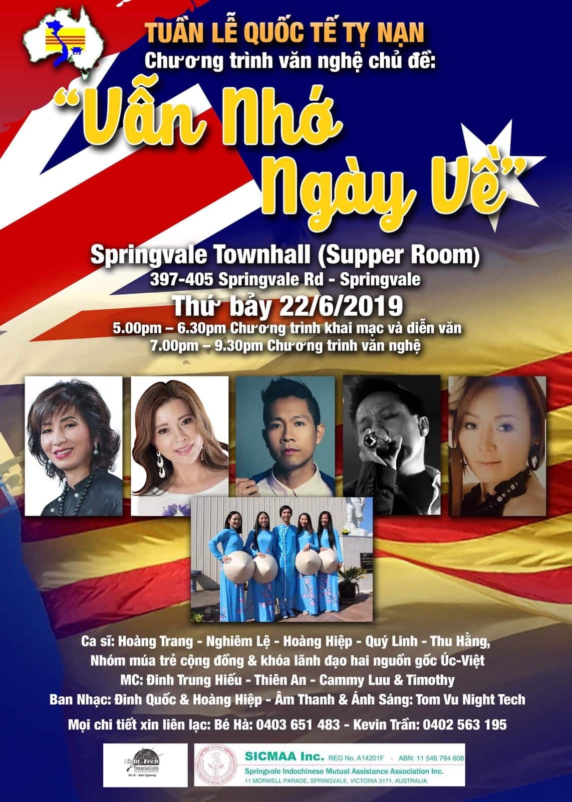 "Van nho ngay ve" live music night in Springvale on 22 June