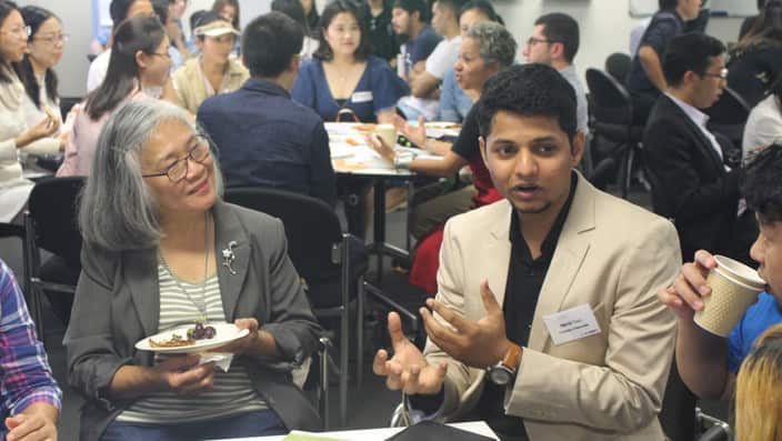 Nikhil Patel at new migrants welcome dinner organised by City of Sydney