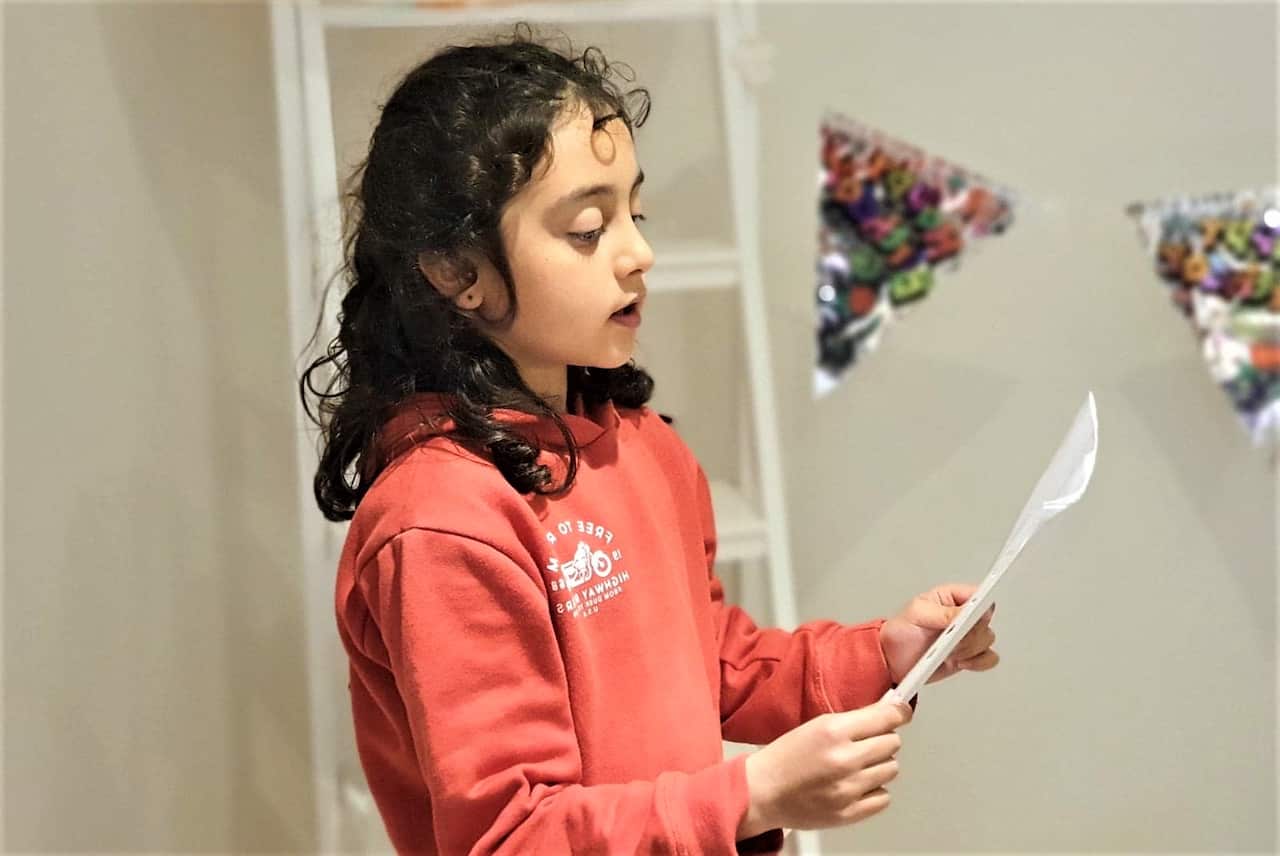 Greek language school student, Ivi. 