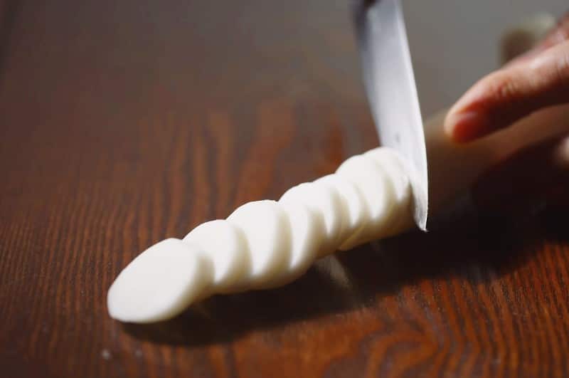 The type of rice cake used for Tteokguk is called garaetteok.  